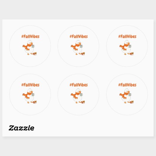 Sticker pour les vibes d'automne - Canard mignon C (Feuille)