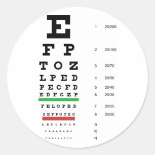 Sticker pour les yeux Snellen