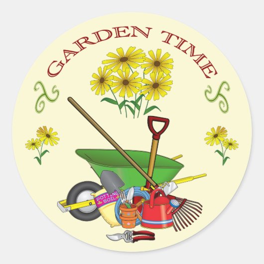 Sticker pour l'heure du jardin du jardinier (Devant)