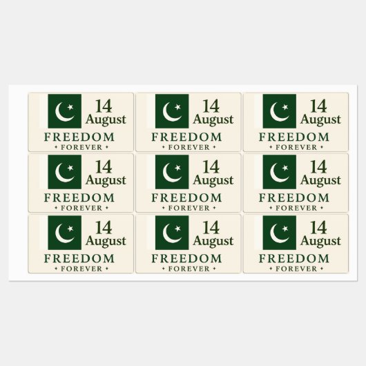 Sticker pour l'indépendance du Pakistan - 14 août (Feuille)