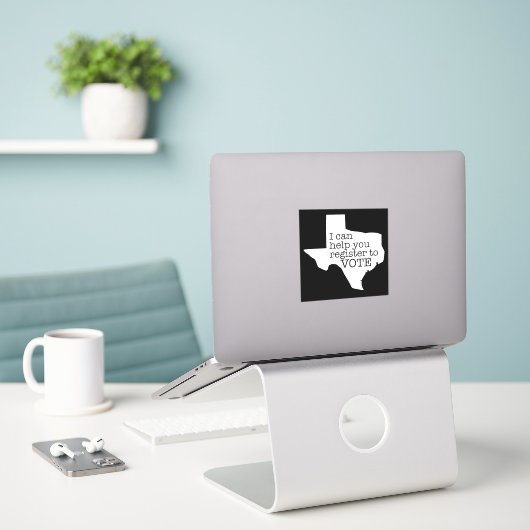 Sticker pour l'inscription des électeurs du Texas (Ordinateur portable sur le bureau)