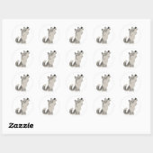 Sticker pour loup de caricature mignon Howte (Feuille)