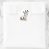 Sticker pour loup de caricature mignon Howte (Sac)