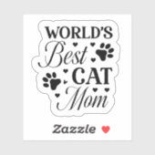 Sticker pour maman chatte du monde (Feuille)