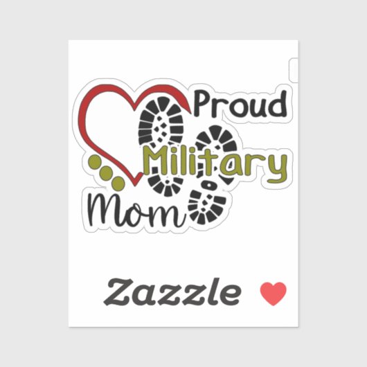 Sticker pour maman militaire fière (Feuille)