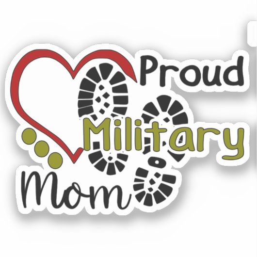 Sticker pour maman militaire fière (Recto)