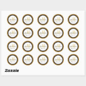 Sticker pour Mariage noir parties scintillant or M (Feuille)