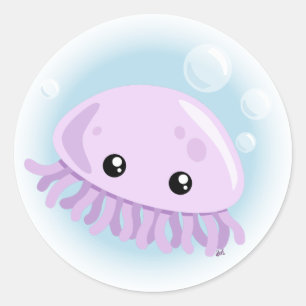 Sticker pour méduse mignonne