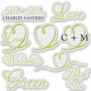 Sticker pour monogramme cardiaque typographique