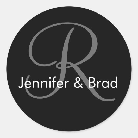 Sticker pour monogramme pour mariée mariage (Devant)