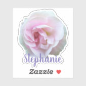 Sticker pour nom Rose rose pâle (Feuille)