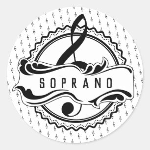 Sticker pour note musicale Soprano Singer