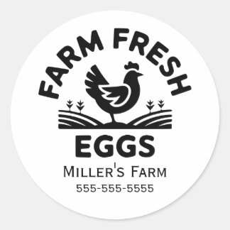 Sticker pour oeufs frais de ferme personnalisés