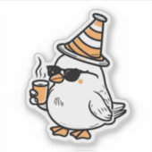 Sticker pour oiseaux au café mignon - Vibes douill (Devant)