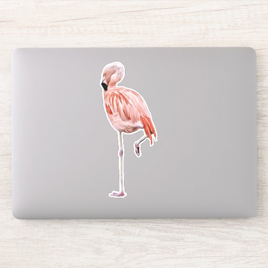Sticker pour oiseaux d'art Flamant rose rose (Ordinateur)