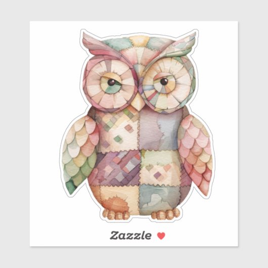 Sticker pour oiseaux de Chouette (Feuille)