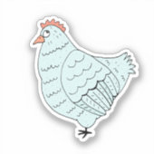 Sticker pour ordinateur portable au poulet bleu (Recto)