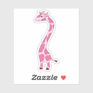 Sticker pour ordinateur portable en Giraffe rose