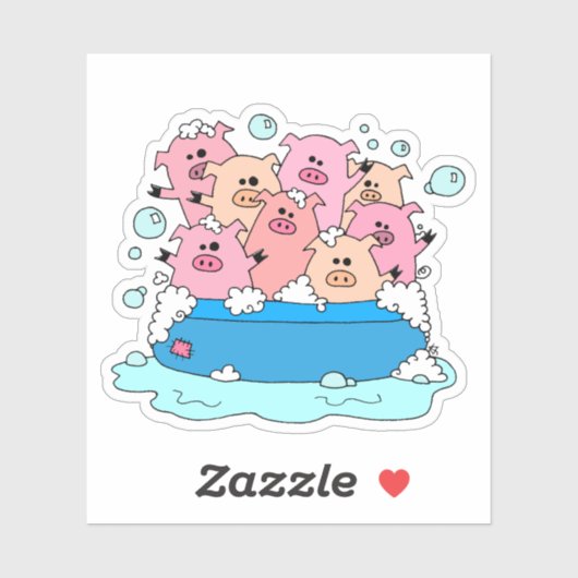Sticker pour ordinateur portable Happy Pigs (Feuille)