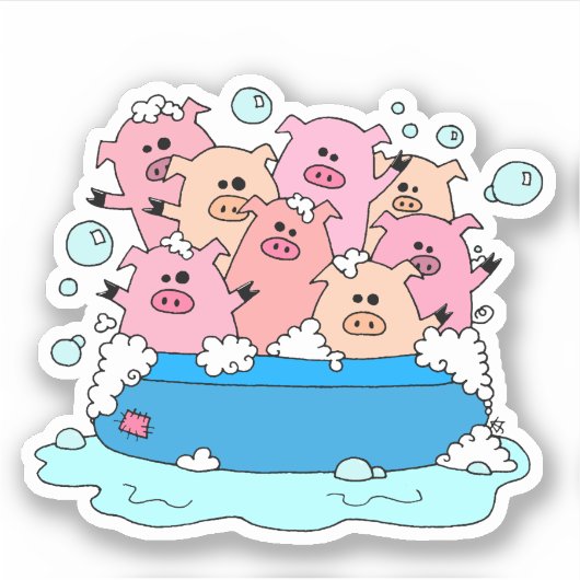 Sticker pour ordinateur portable Happy Pigs (Devant)