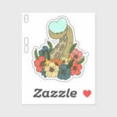 Sticker pour ordinateur portable Octopus Love (Feuille)