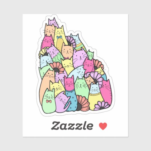 Sticker pour ordinateur portable Pile Cat (Feuille)