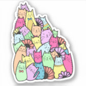 Sticker pour ordinateur portable Pile Cat (Devant)
