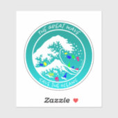 Sticker pour ordinateur portable "Save the Oceans" (Feuille)