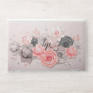 Sticker Pour Ordinateurs HP Fleurs rose et gris HP EliteBook X360 1030 G3/G
