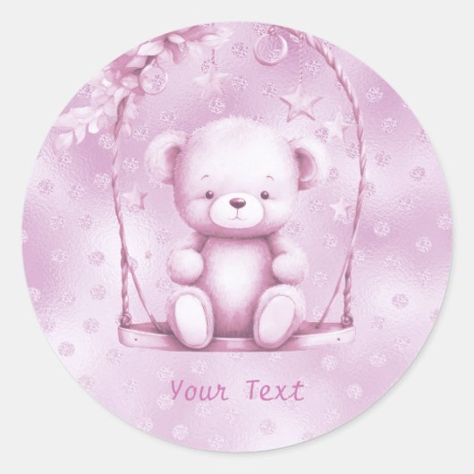 Sticker pour ours en peluche rose (Devant)