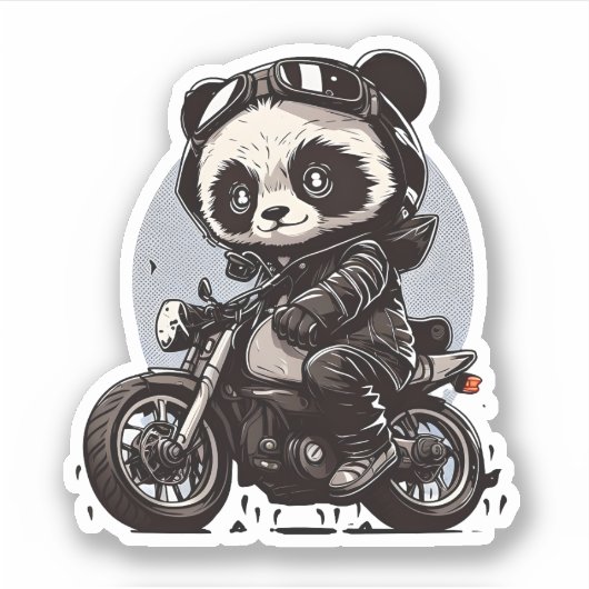 Sticker pour panda super cool (Devant)