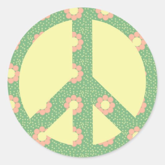 Sticker pour panneau de paix à fleurs (Devant)