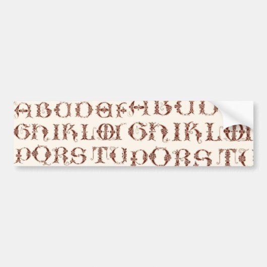 Sticker pour pare-chocs Alphabet (Devant)