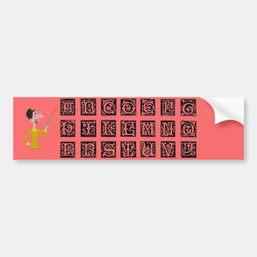 Sticker pour pare-chocs Alphabet (Devant)