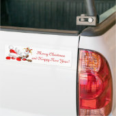 Sticker pour pare-chocs amusant Père Noël et Reind (Sur camion)