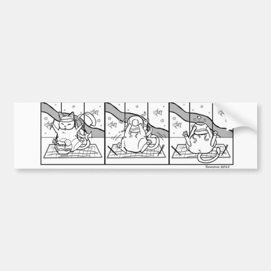 Sticker pour pare-chocs de nouilles de chat (Devant)