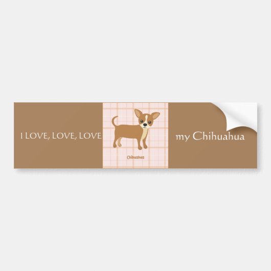 Sticker pour pare-chocs Love Chihuahua (Devant)
