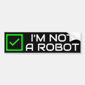 Sticker pour pare-chocs pas un robot (sombre) (Devant)