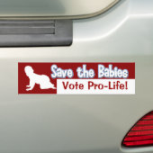 Sticker pour pare-chocs Pro-Life : Sauvez les bébé (En voiture)