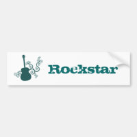 Sticker pour pare-chocs Rockstar Guitar, Turquoise