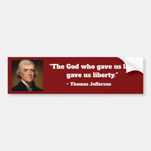 Sticker pour pare-chocs Thomas Jefferson Life Libe (Devant)