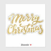 Sticker pour Parties scintillant en or Joyeux Noël (Feuille)