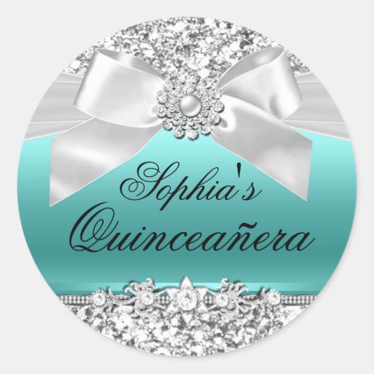 Sticker pour Parties scintillant Turquoise et bijo (Devant)