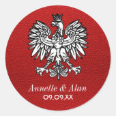 Sticker pour passeport de Pologne rouge (Devant)