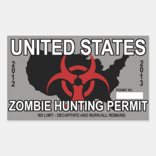 Sticker pour permis de chasse zombie