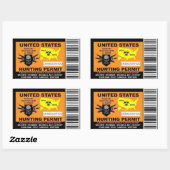 Sticker pour permis de chasse zombie (Feuille)