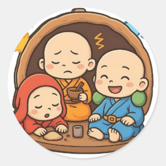 Sticker pour petit moine mignon