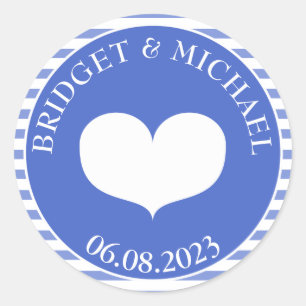 Sticker pour phoque bleu marine de mariage personn