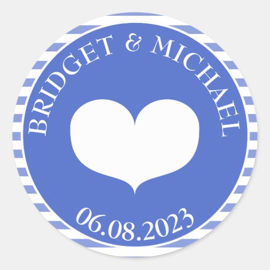 Sticker pour phoque bleu marine de mariage personn (Devant)