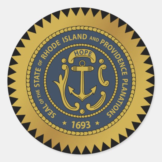 Sticker pour phoque d'état de Rhode Island (Devant)